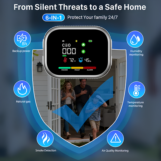6 in 1 Carbon Monoxide & Gas Detector